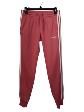 adidas Rose Pink Track Pants with White Stripes